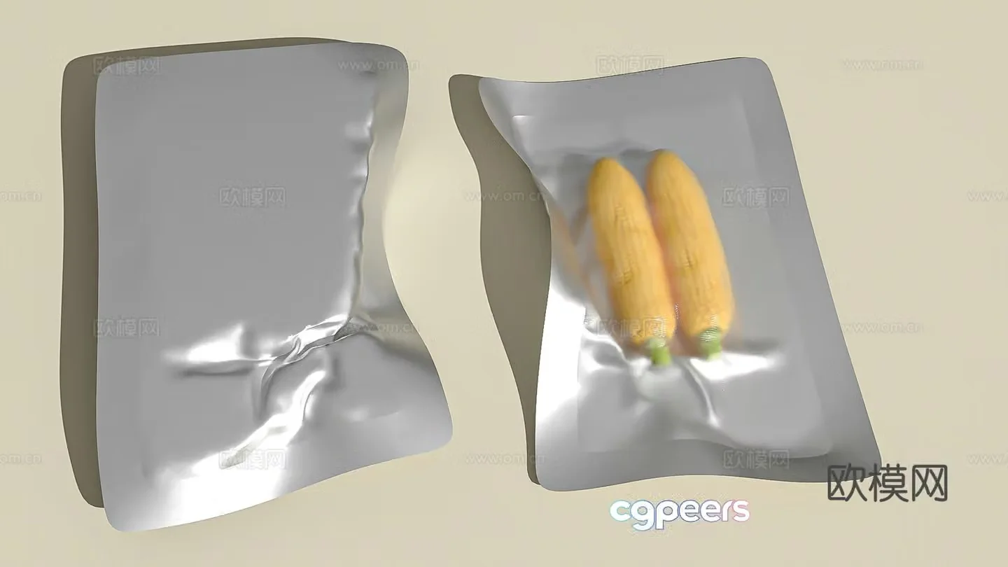 Corn vacuum packaging fresh food food 3d model