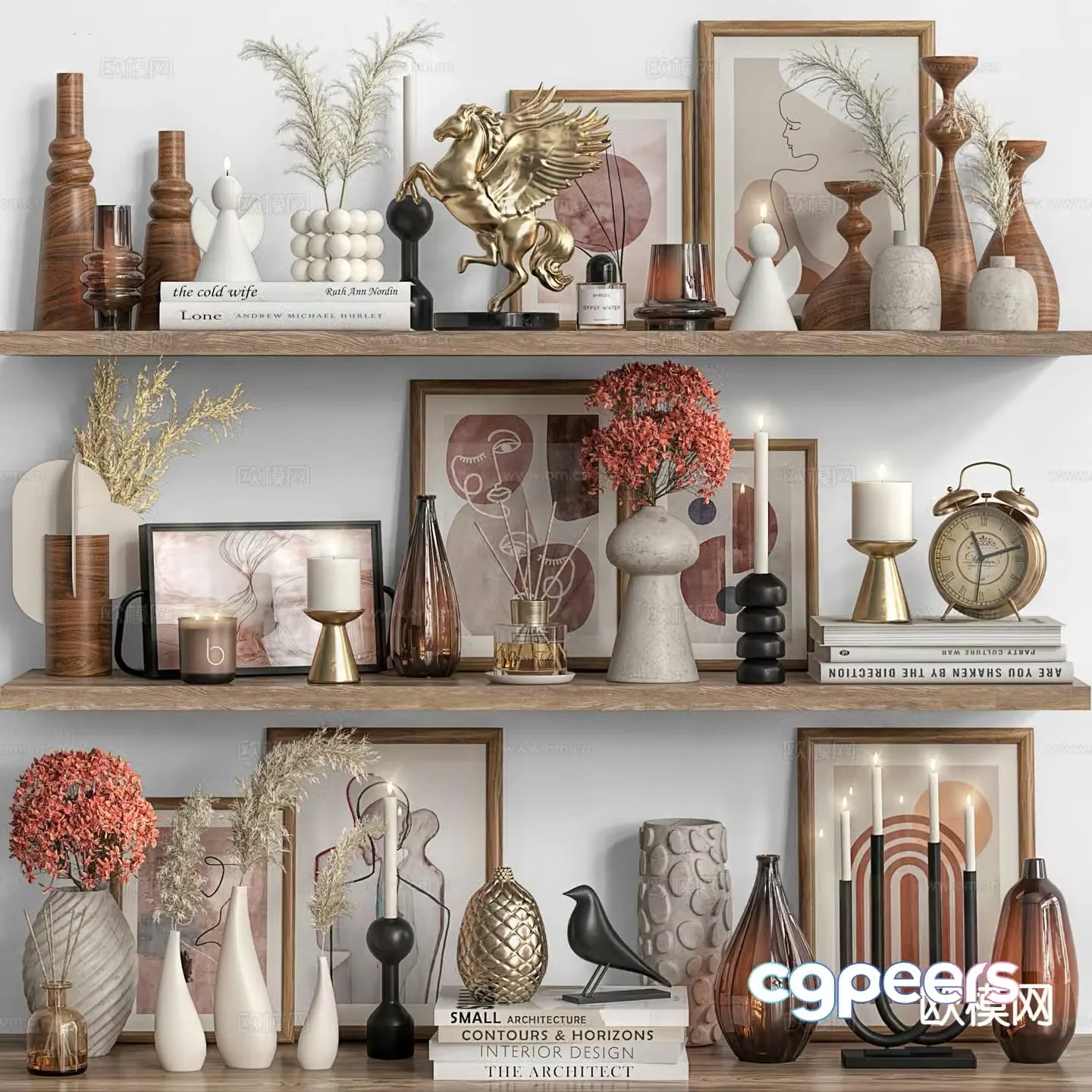 Decorative ornaments vase photo frame candle 3d model
