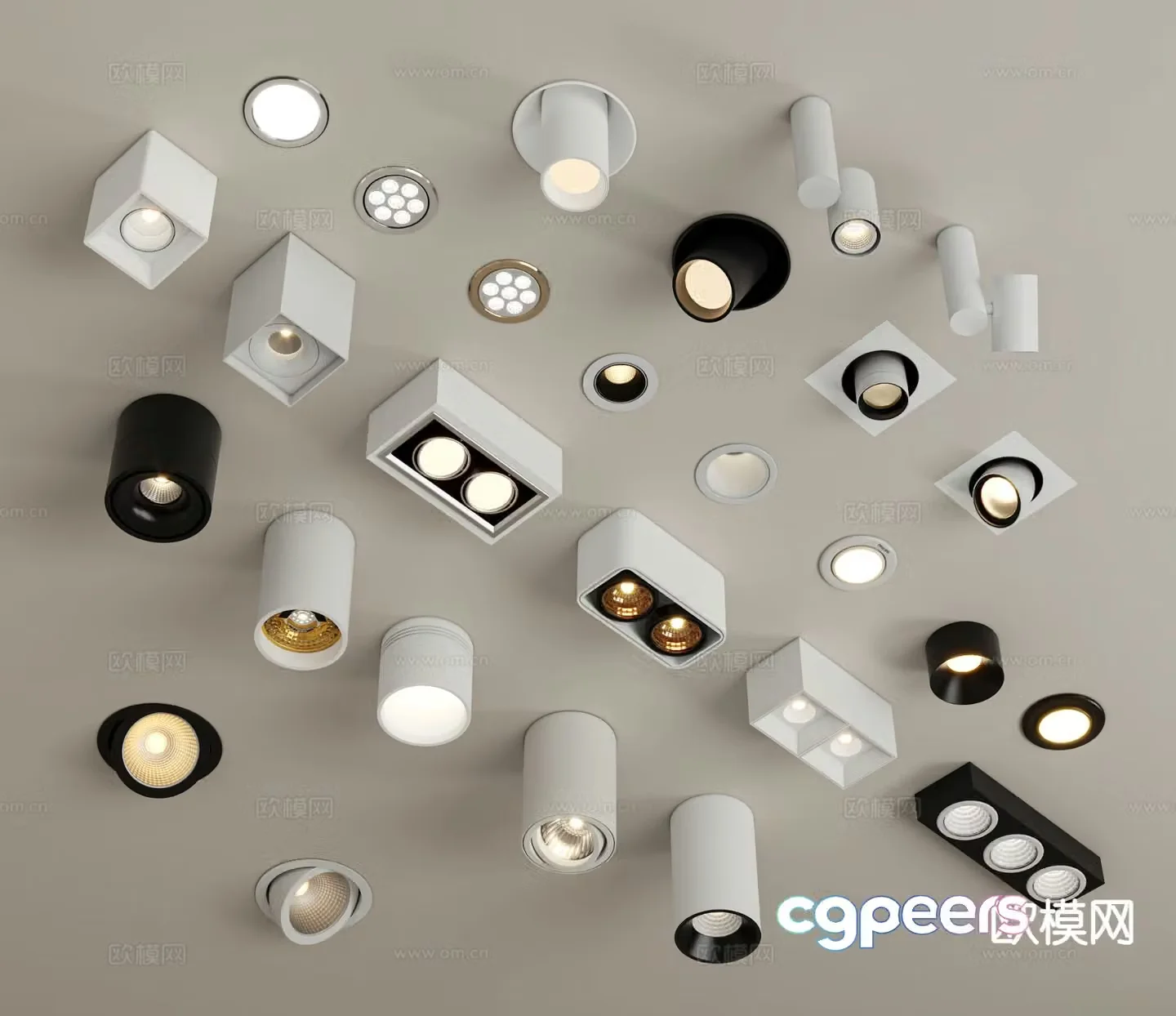 Modern downlight spotlight long downlight 3d model