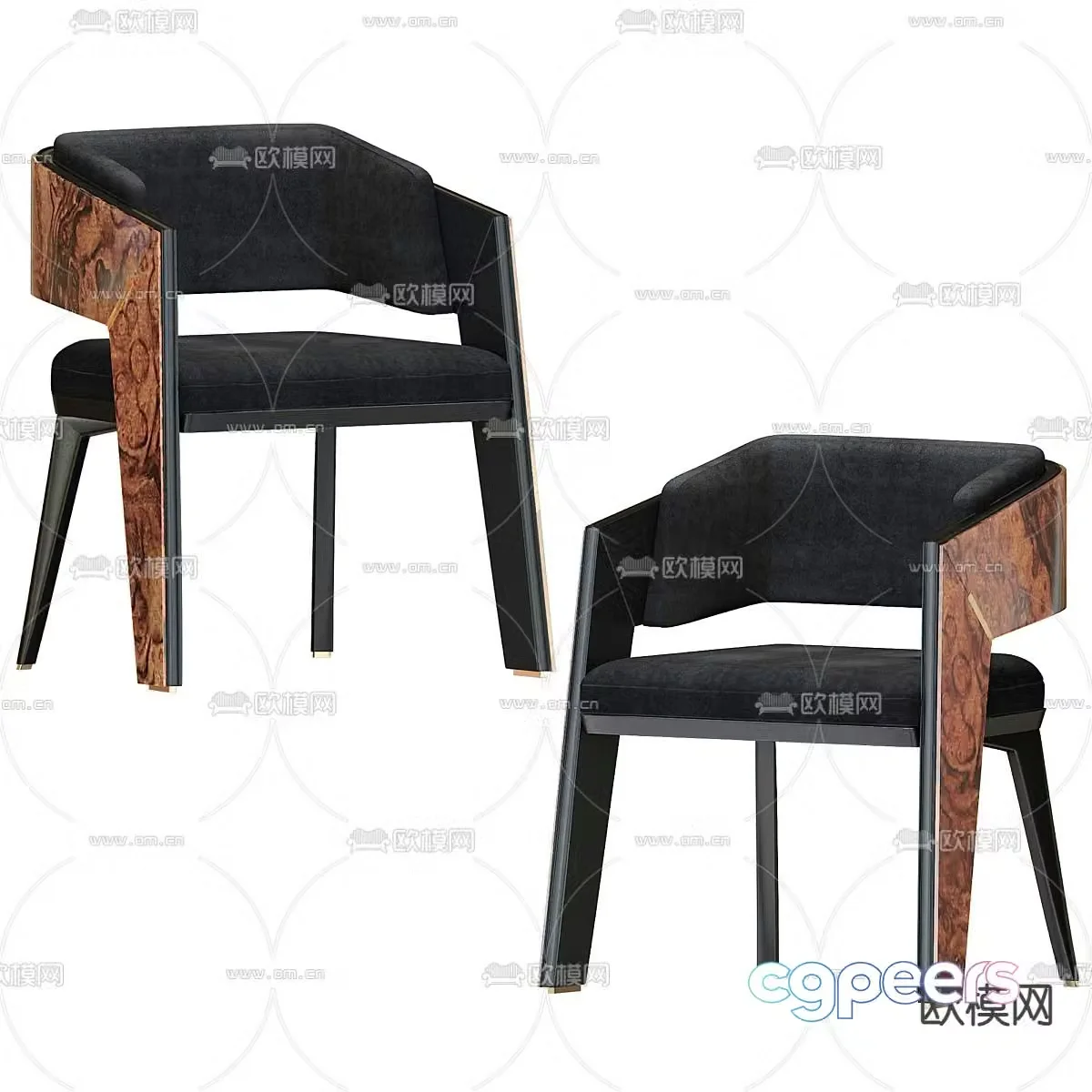Wabi-sabi chair dining chair 3d model