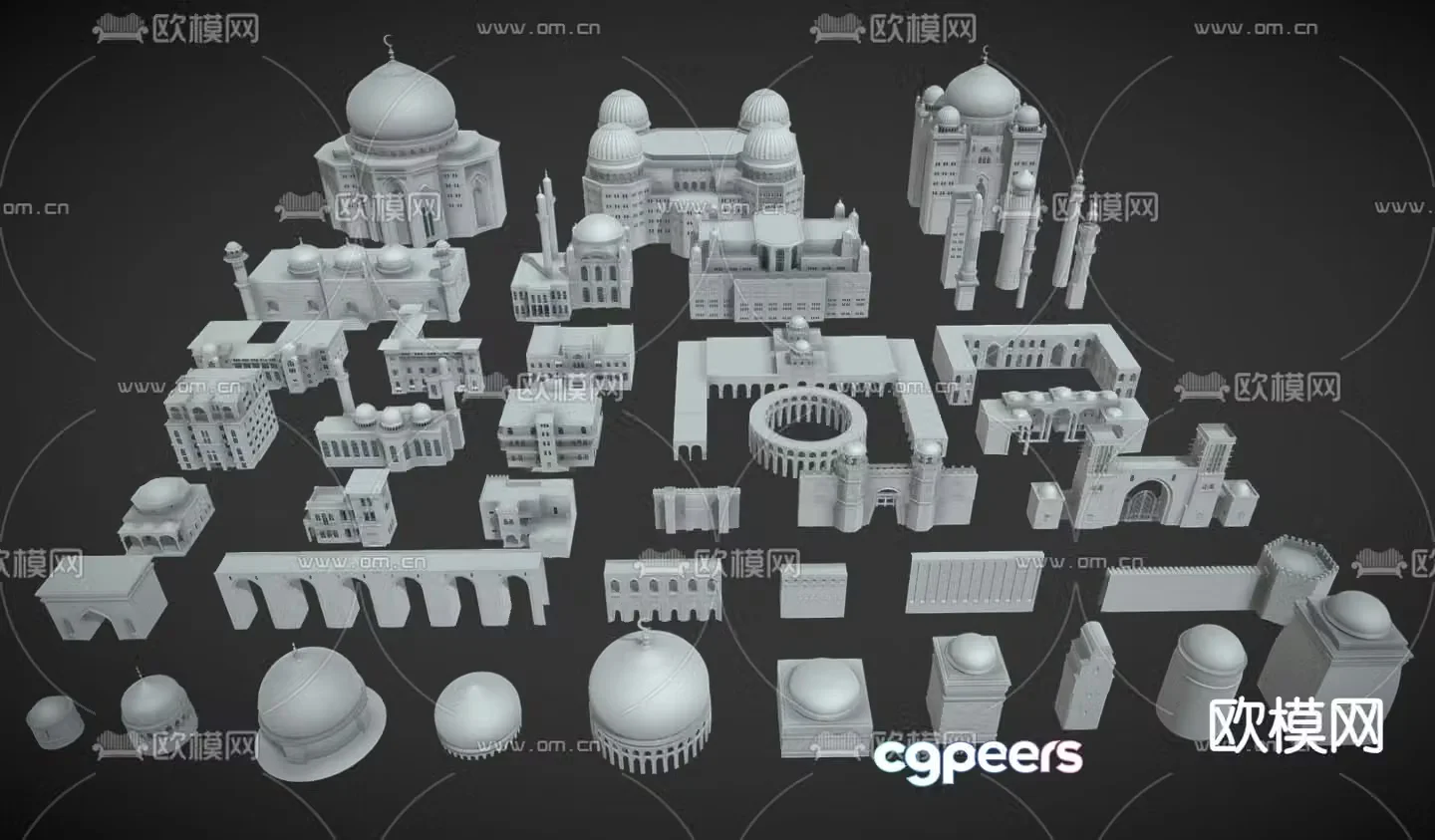 European style architecture Dome palace 3d model