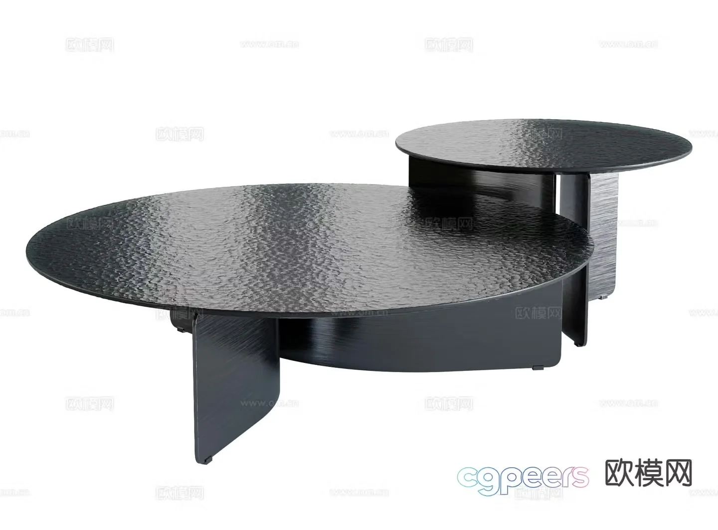 Modern coffee table water ripple coffee table round coffee table 3D model