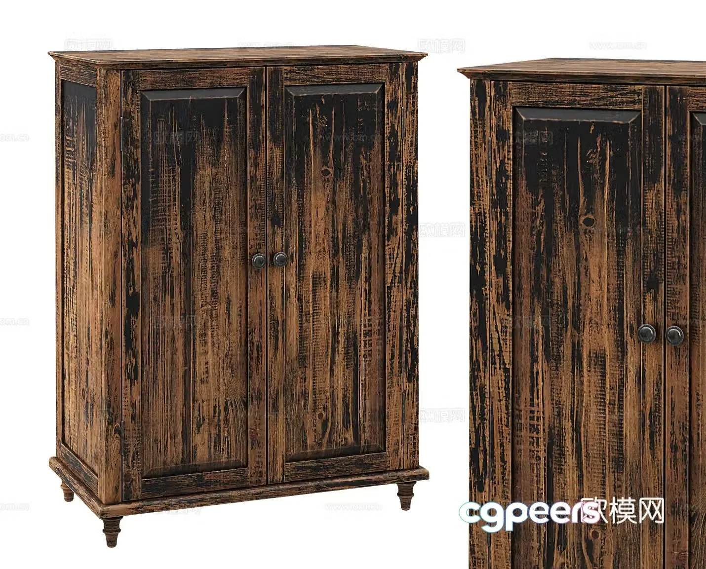 New Chinese style old wooden storage cabinet chest of drawers antique wardrobe American wardrobe 3d model