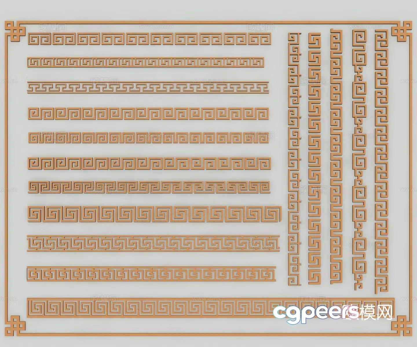 Chinese style fringe line decorative line 3d model