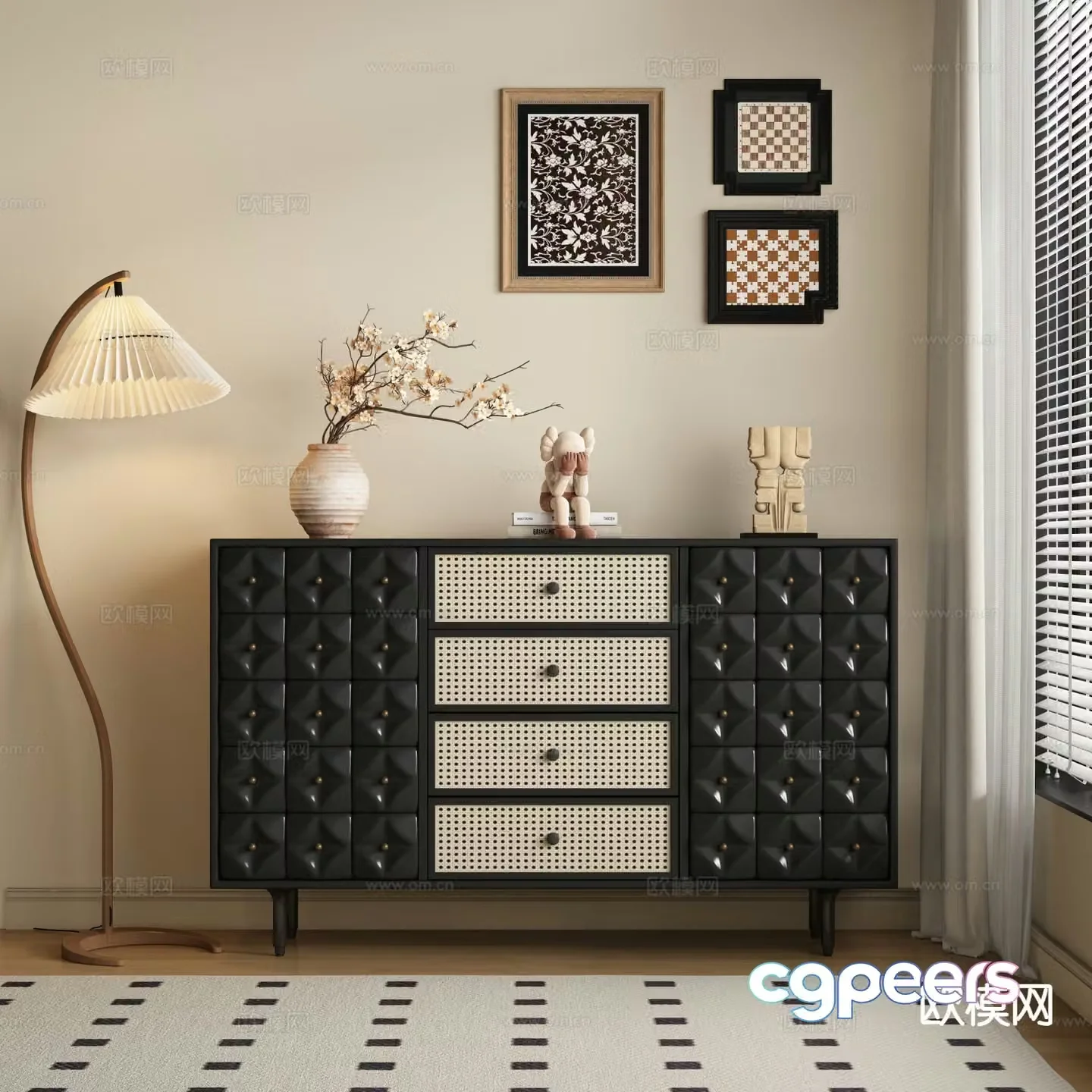 Medieval style chest of drawers 3D model