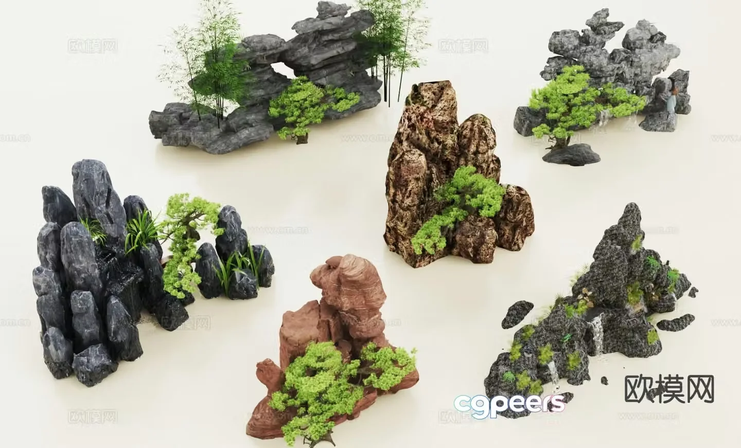 Landscape rockery rockery waterscape rockery landscaping 3D model