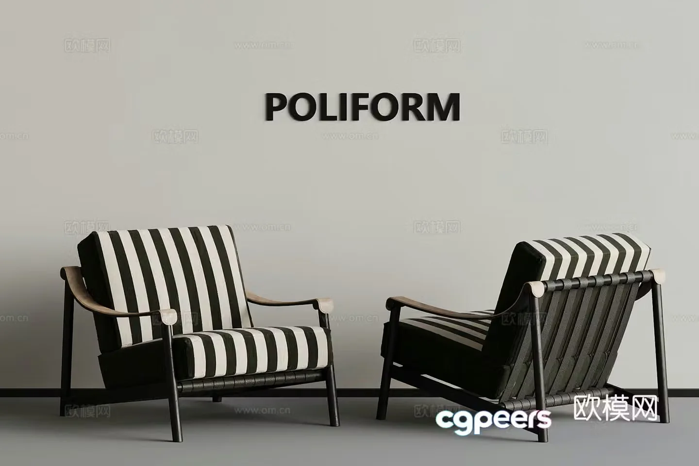 Modern French casual chair 3d model