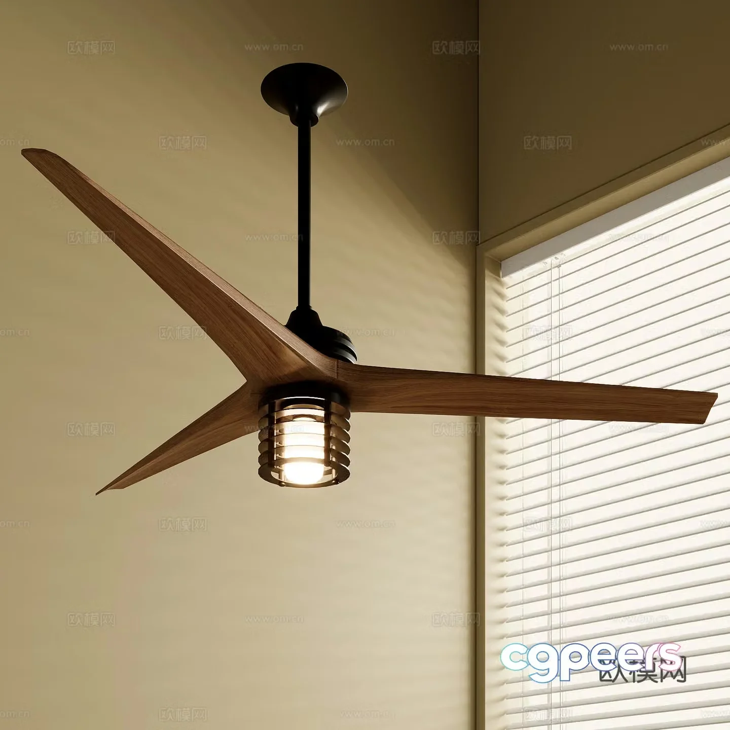 Modern ceiling fan light 3d model