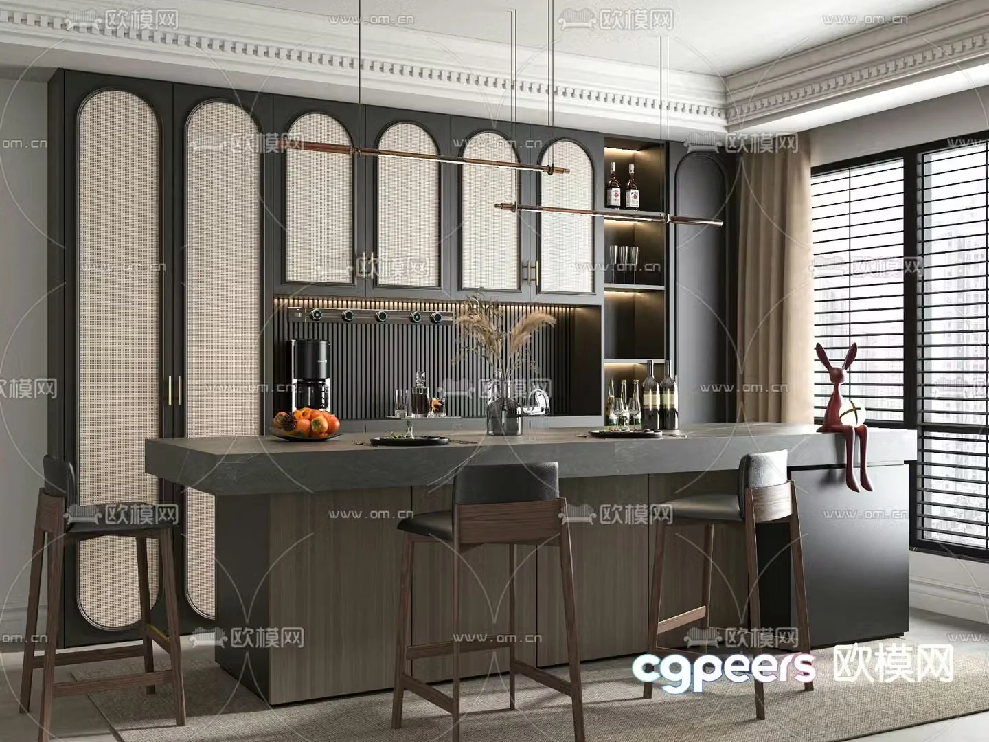 Medieval style bar bar chair 3d model