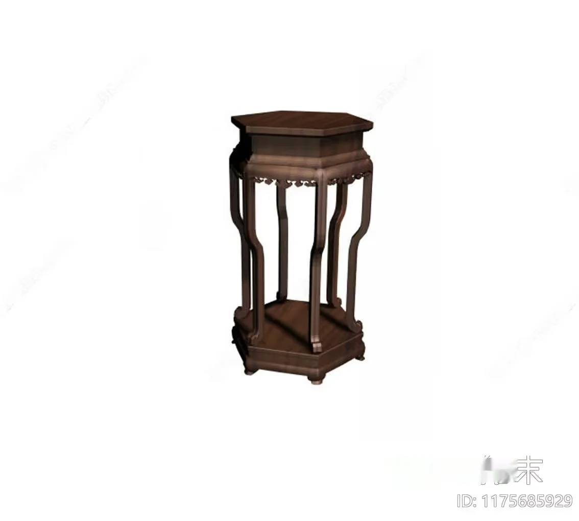 Wooden End Table 3D Model – 512 – VRAY Render