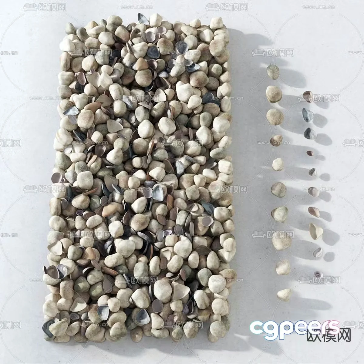 Pebbles Landscape Stone Gravel Beach Stone 3d model