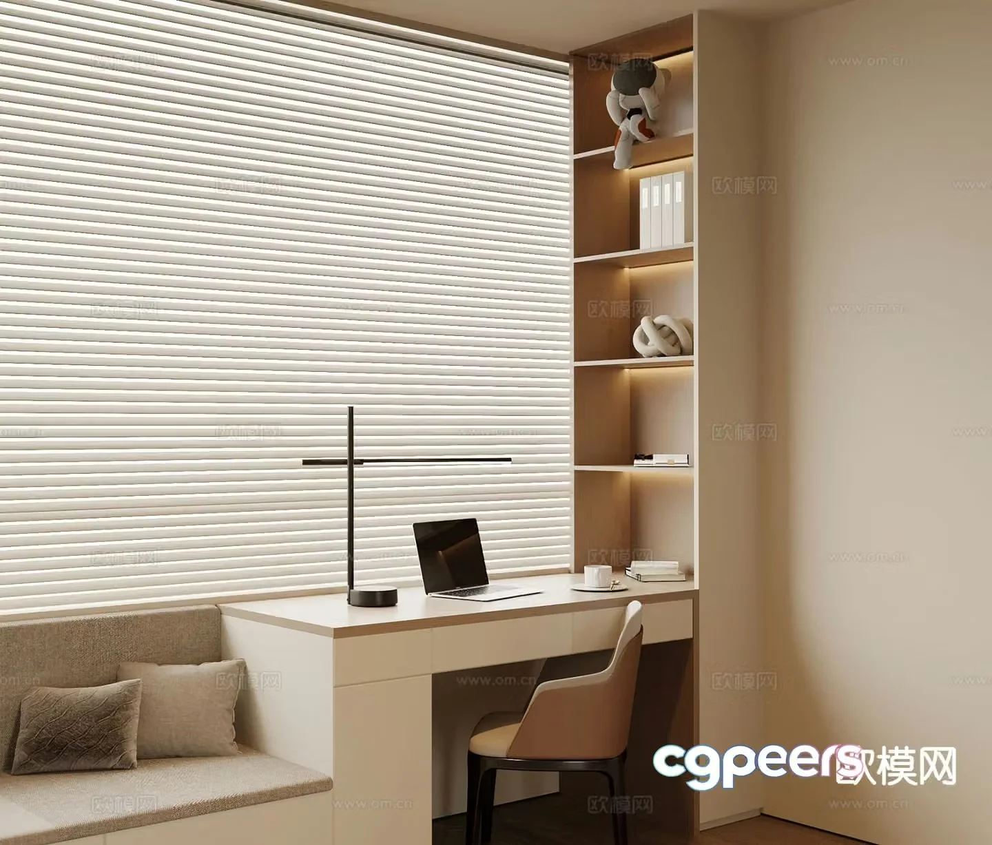 Modern desk desk bay window cabinet 3d model