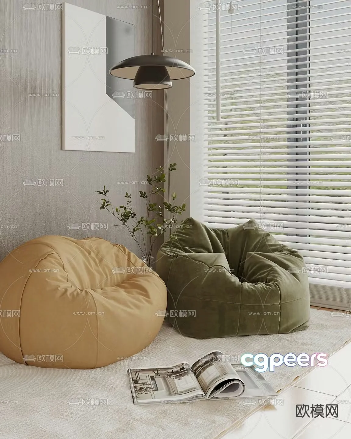 Modern lazy sofa pile sofa 3d model