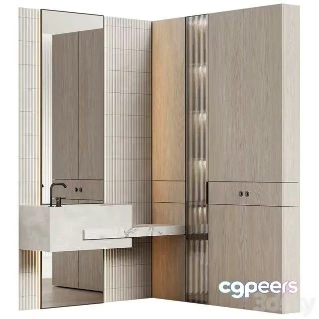 3ds Max Free – Bathroom furniture 19 modular in a modern minimalist style