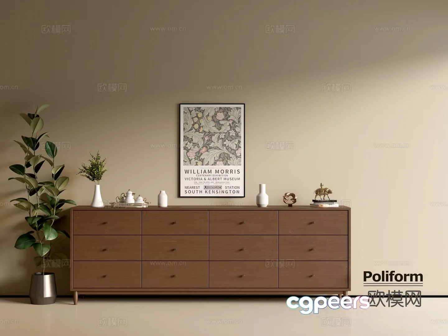 Modern wood grain cabinet ins wind minimalist wind cabinet whole cabinet sideboard balcony cabinet storage 3D model