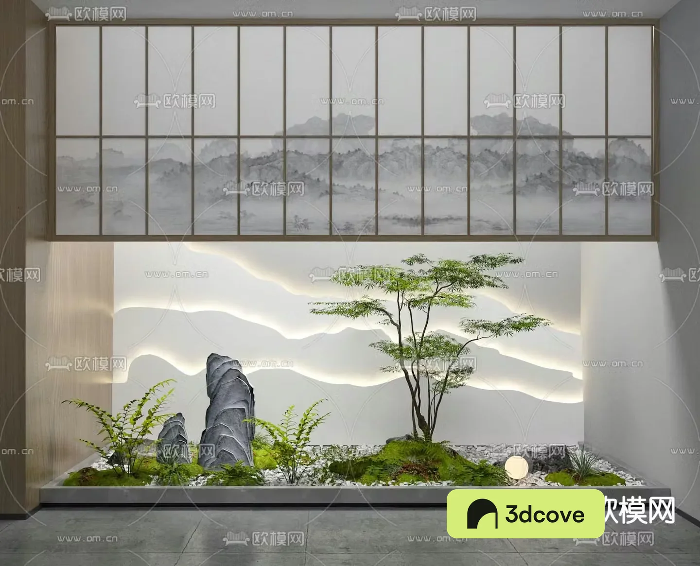 Maple rockery landscape indoor landscape sketch