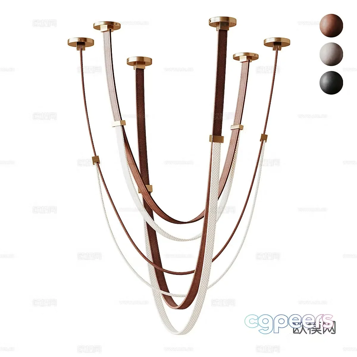 Modern Italian light luxury belt decorative chandeliers 3D model