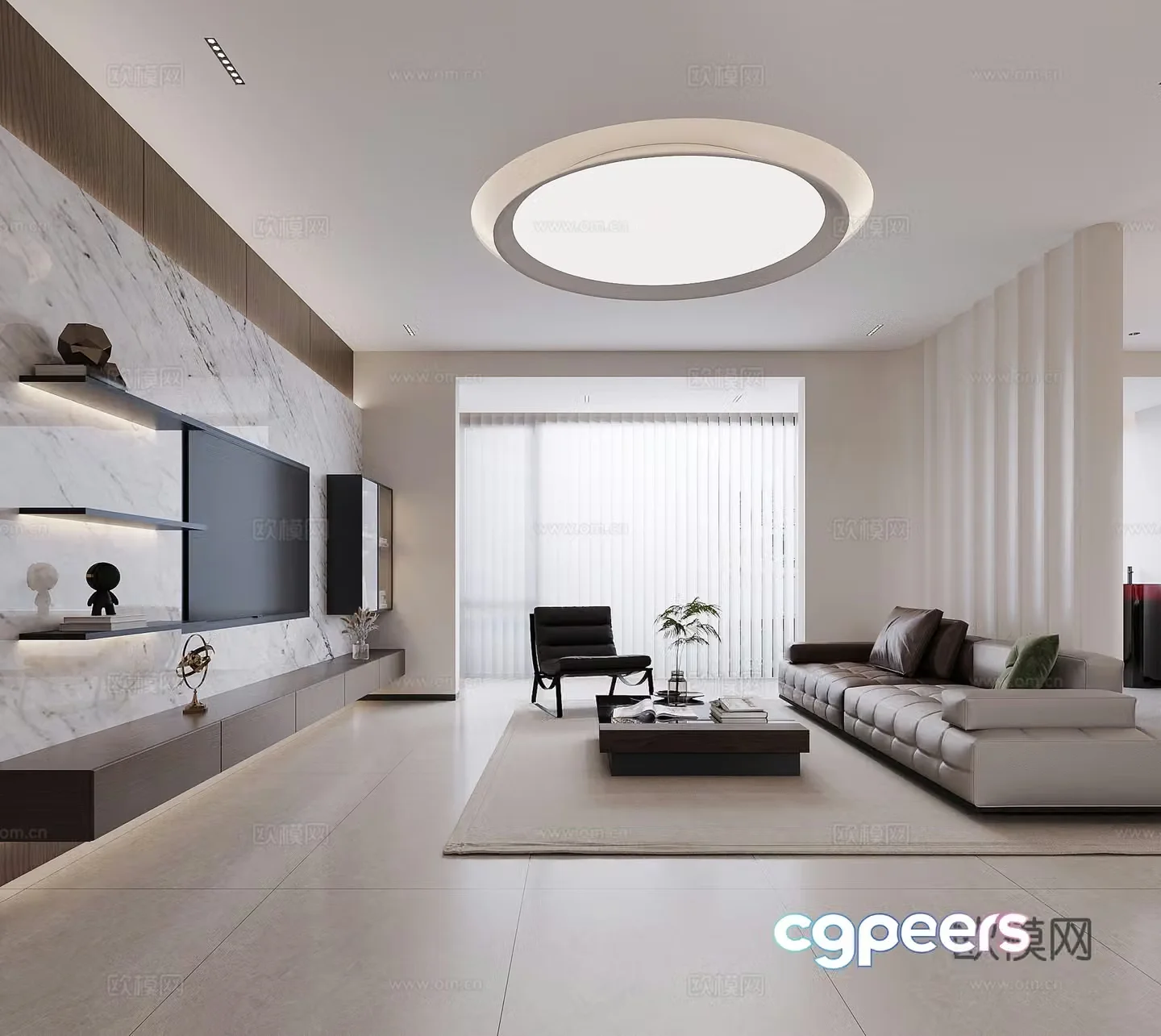 Modern living room 3d model