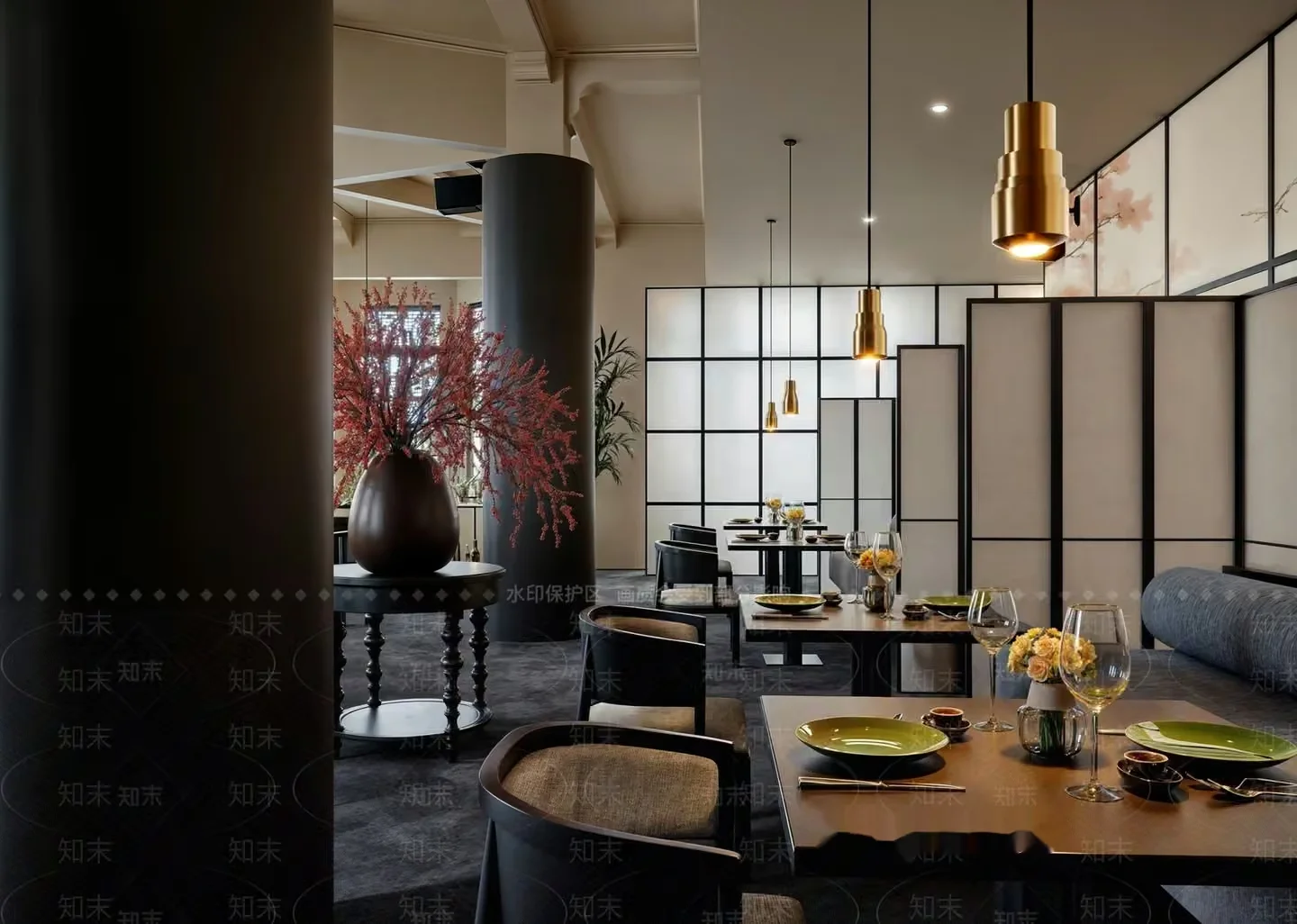 Modern Dining Room 3D Model – 9855 – VRAY Render