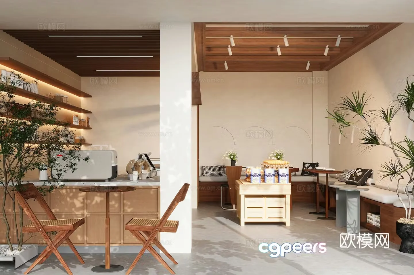 Dessert shop Bread dessert shop Coffee dessert shop Jiji dessert shop Log style dessert shop 3d model