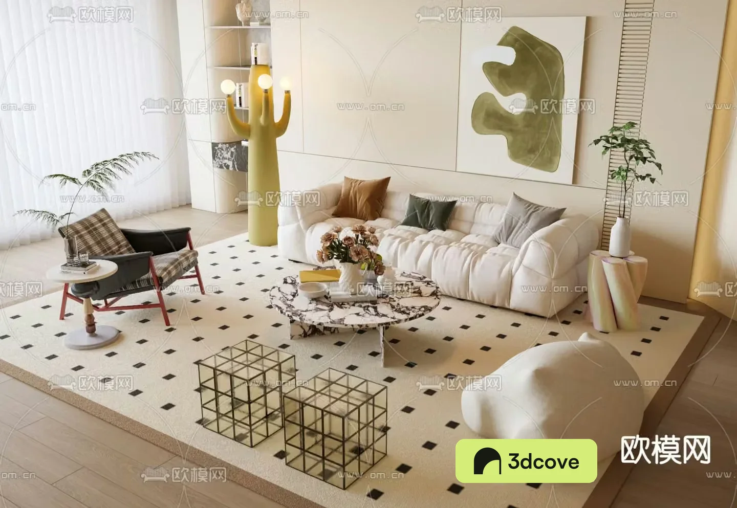 Cream style sofa combination