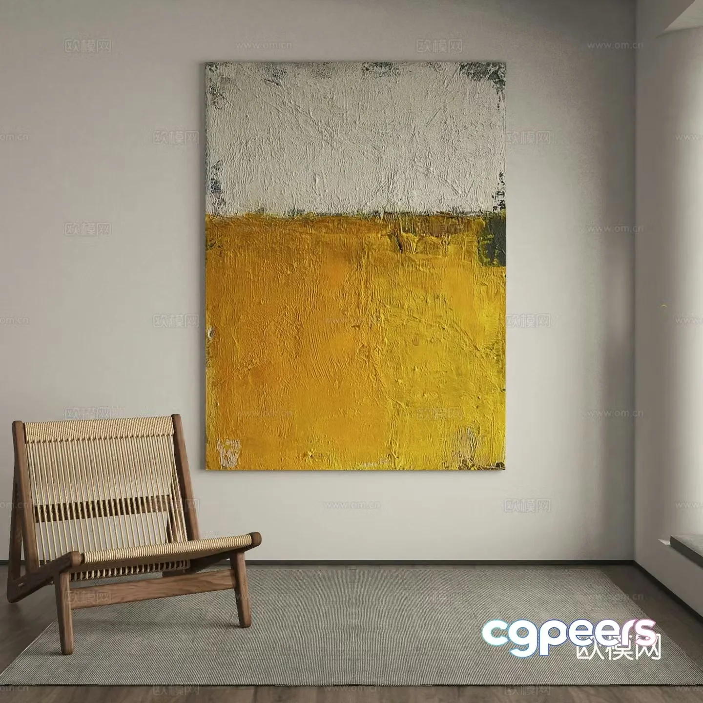 Modern texture painting decorative painting 3d model