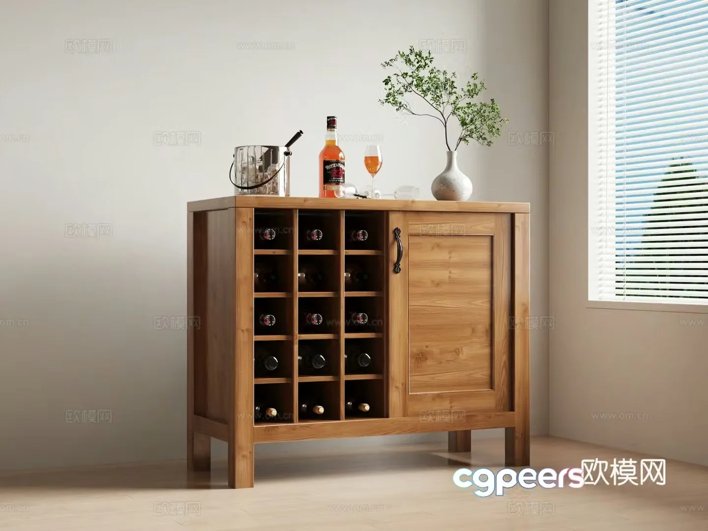 Modern wine cabinet 3d model