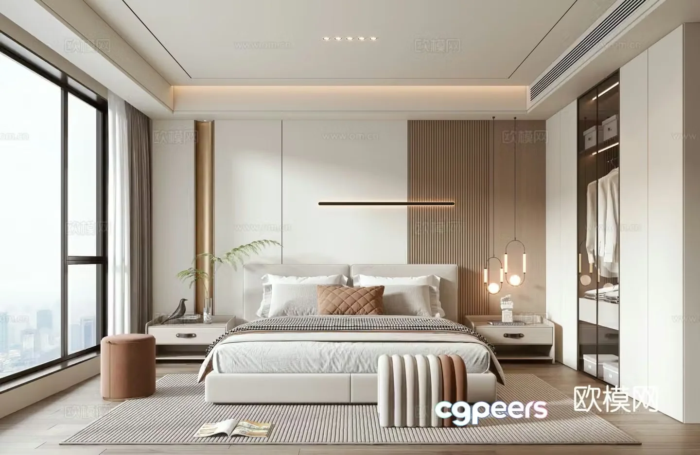 Modern bedroom master bedroom 3d model