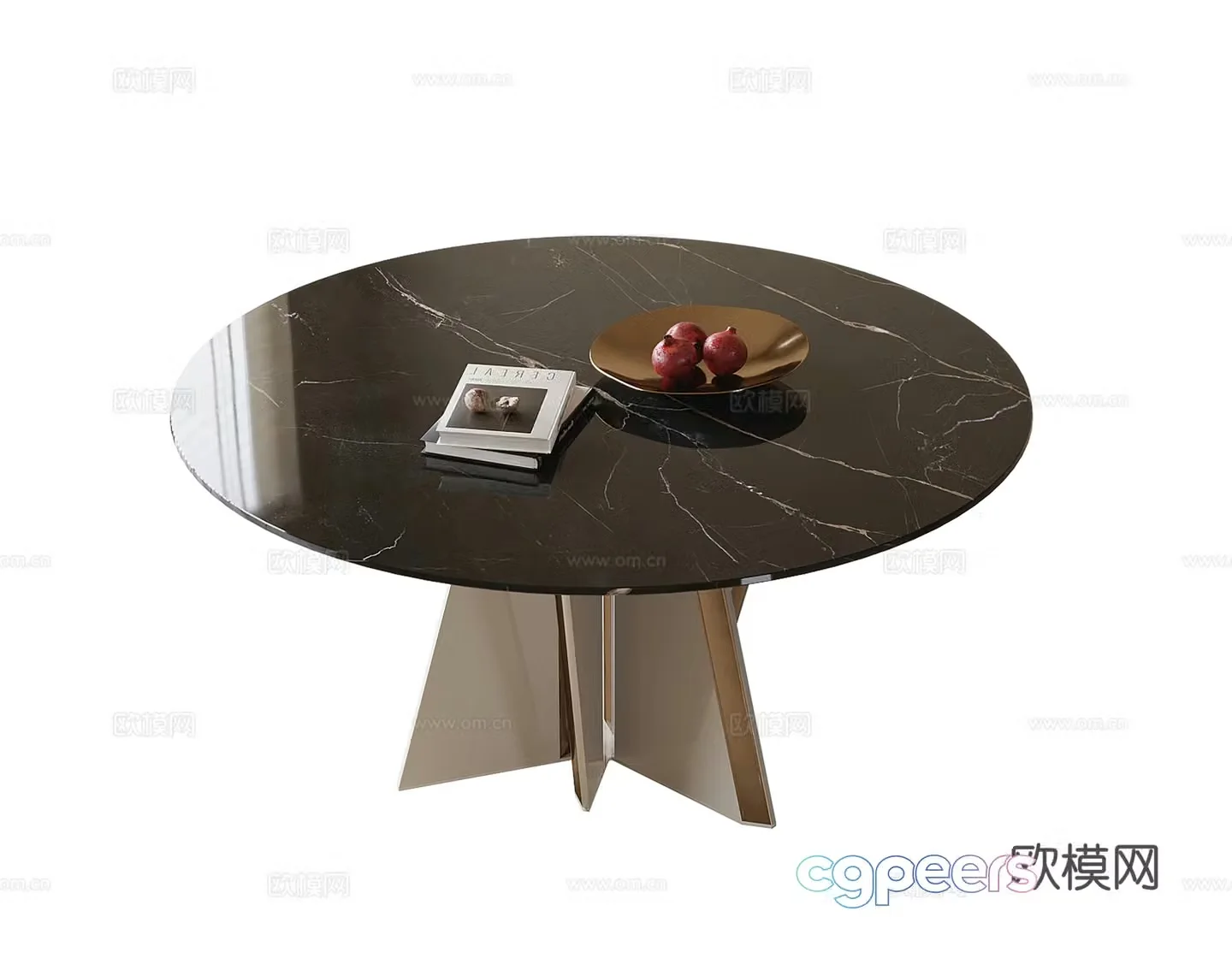 Modern round dining table 3d model