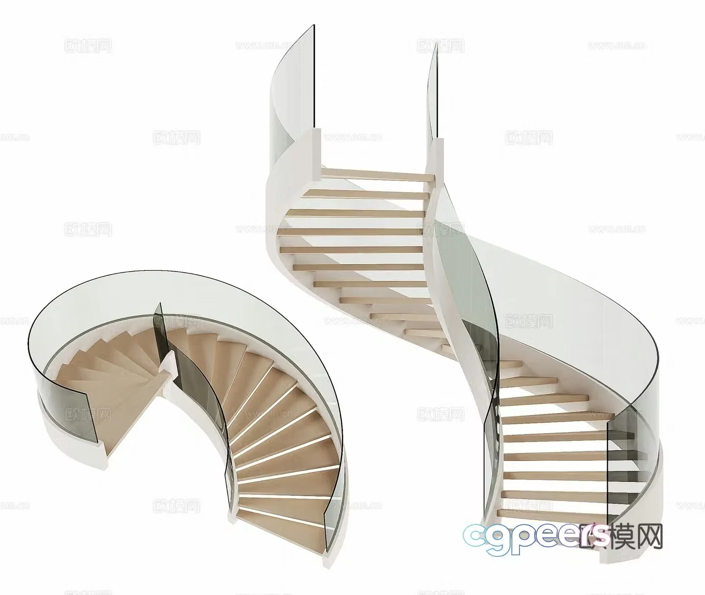 Modern spiral staircase 3d model