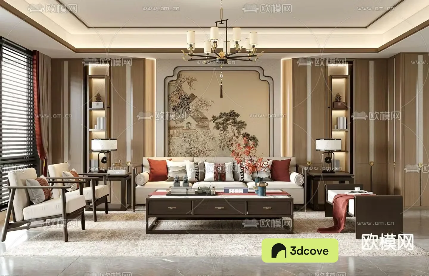 New Chinese living room Song’s aesthetic