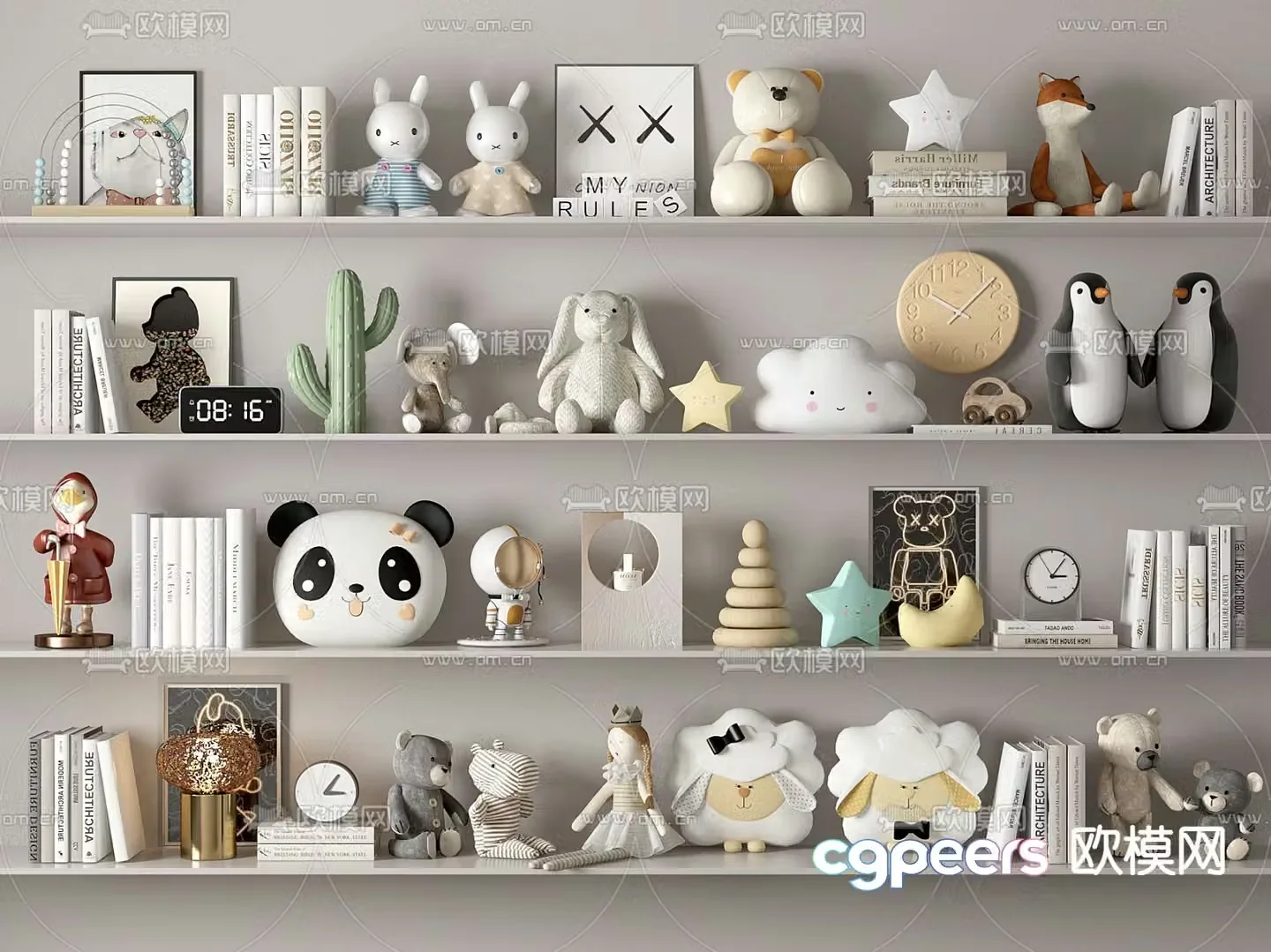 Children’s ornaments dolls toys books 3d model