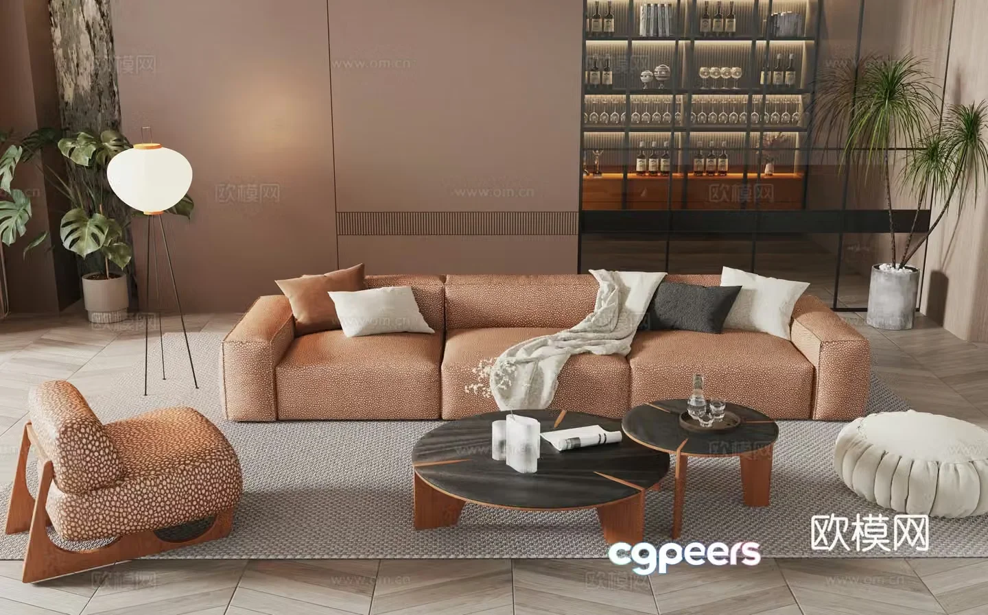 Italian sectional sofa 3d model