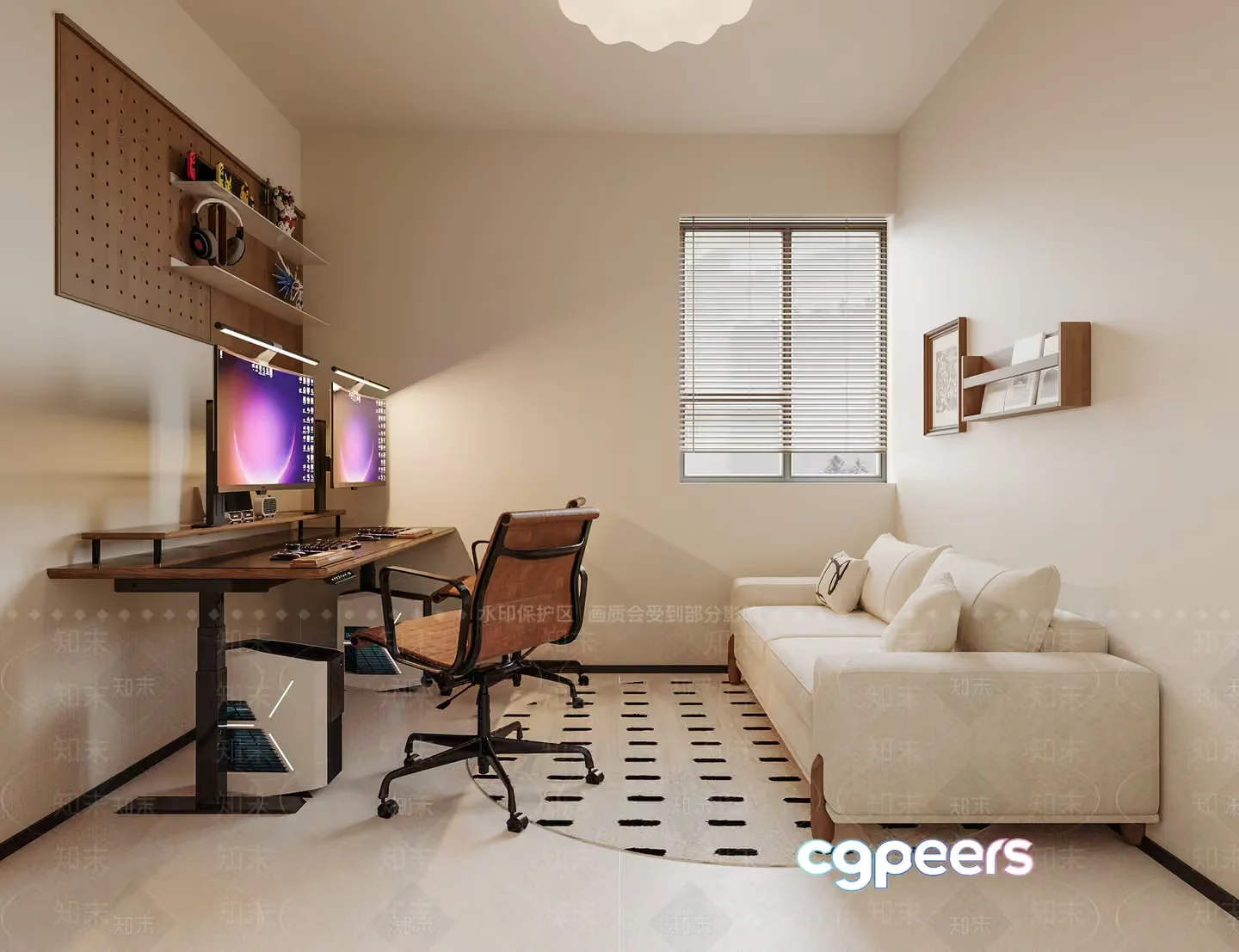 Modern Home Office 3D Model – 16429 – VRAY Render