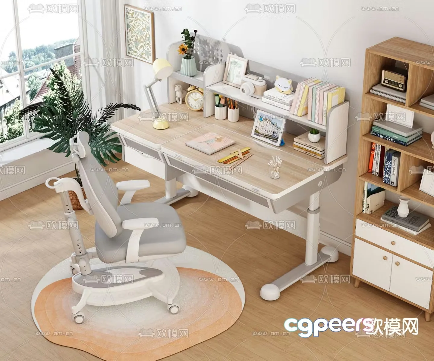 Children’s desk study table 3d model