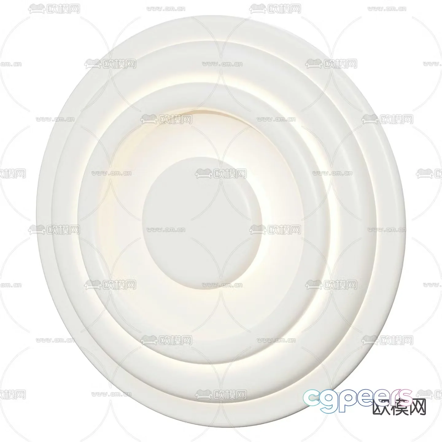 3D model of circular wall lamp