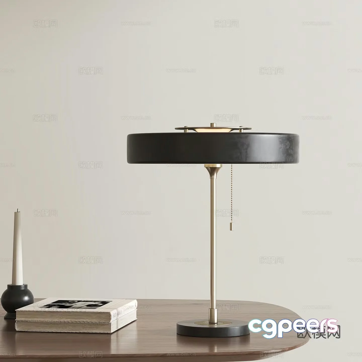 Nordic retro table lamp 3d model