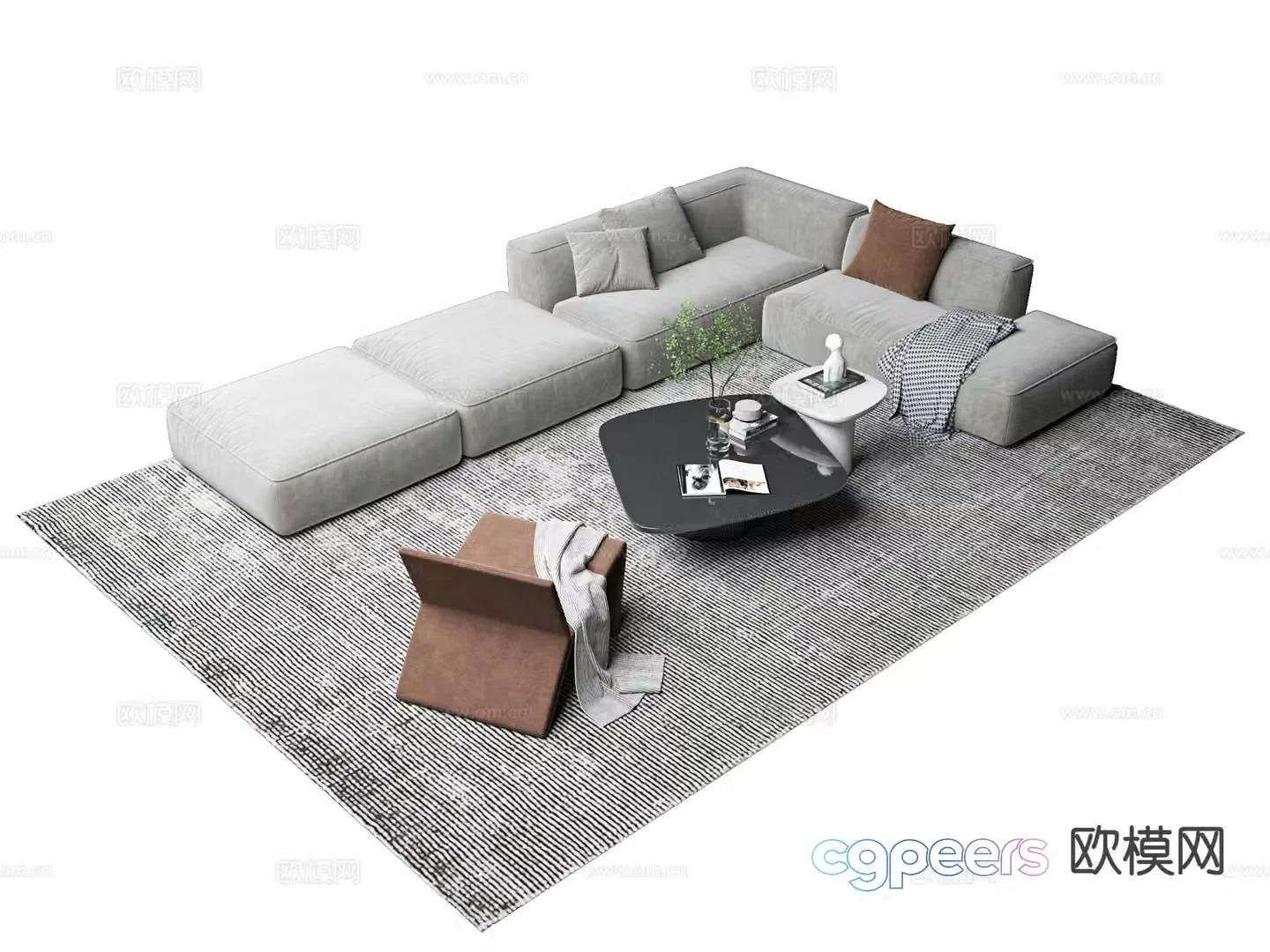 Modern modular sofa corner sofa 3d model