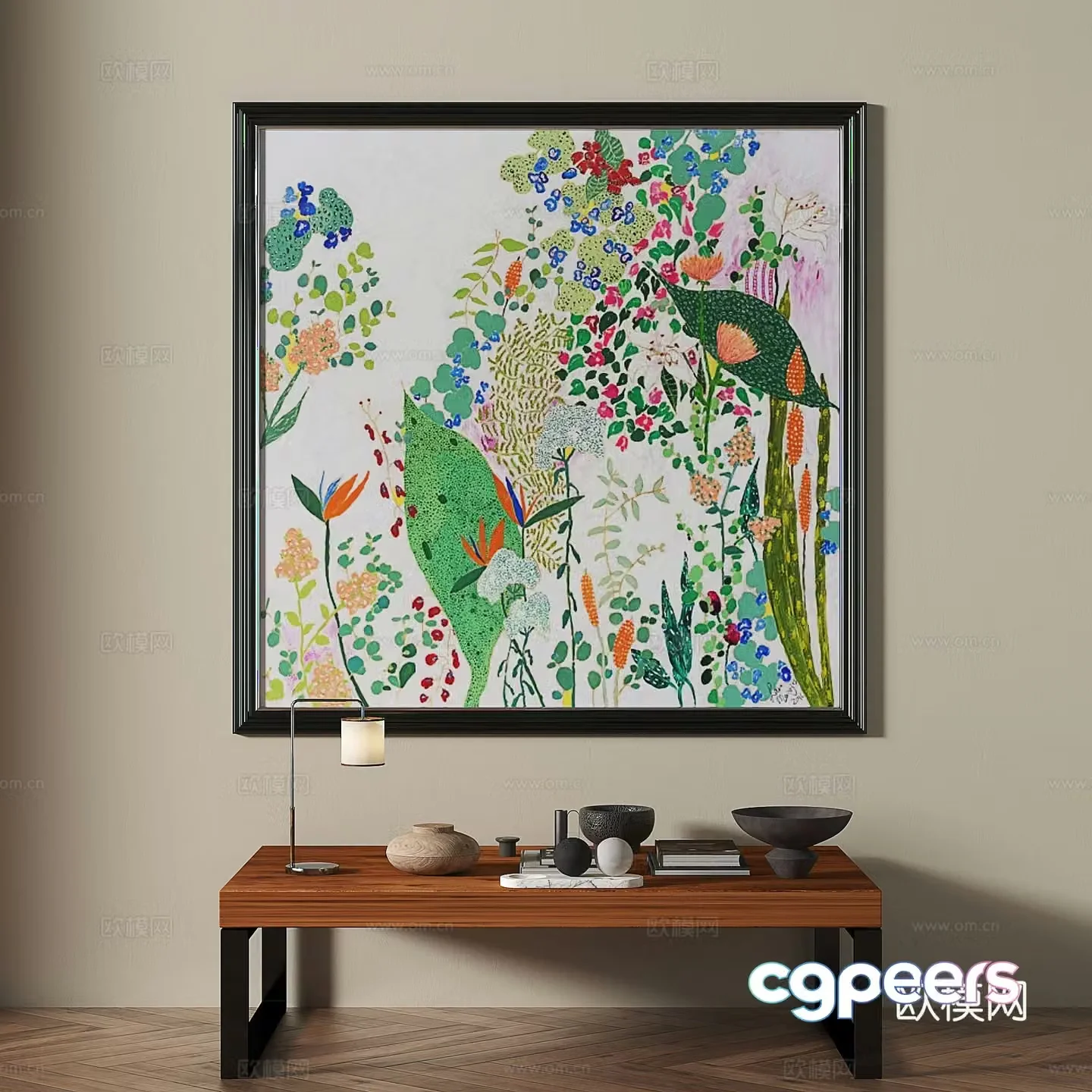 Modern medieval retro decorative painting 3d model