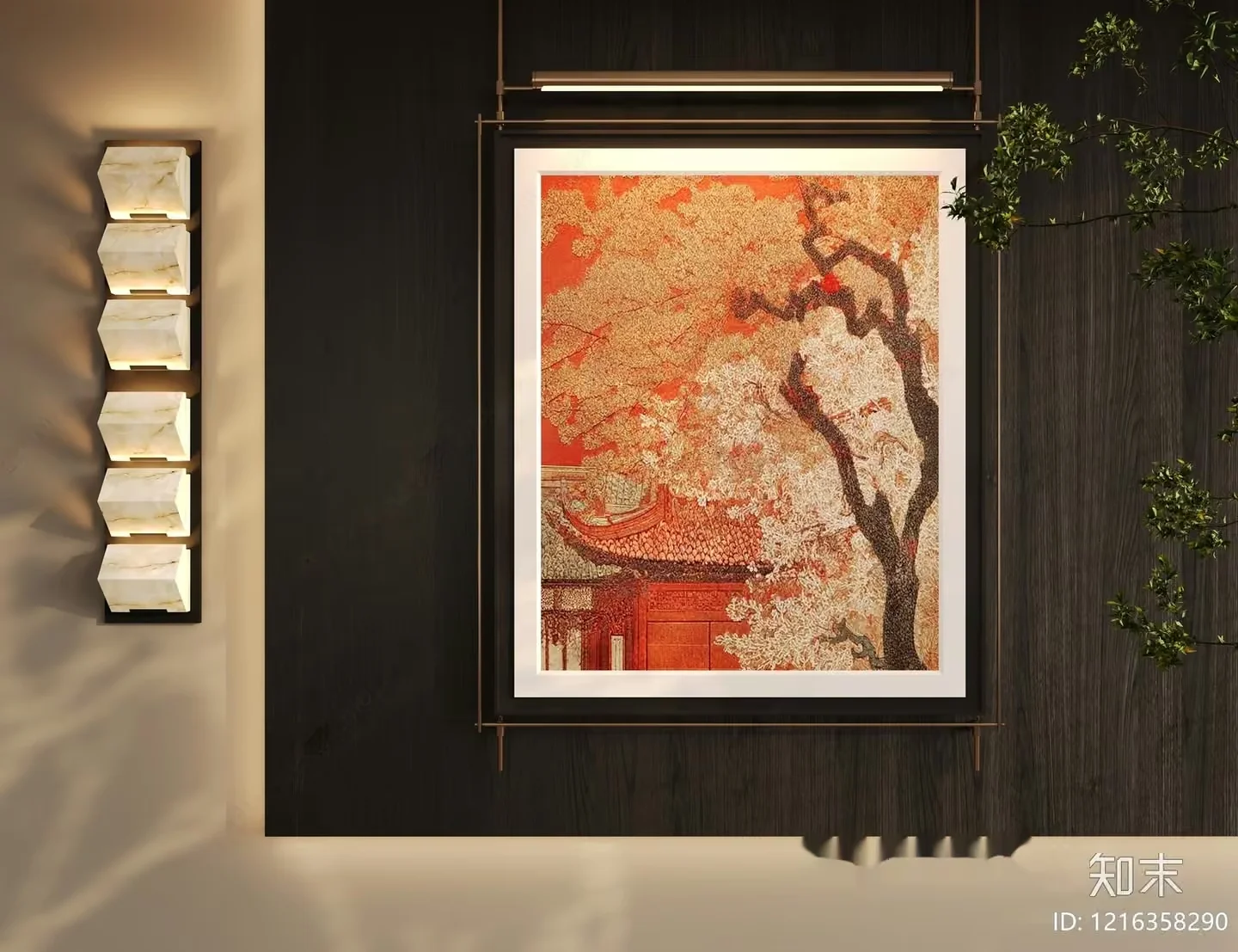 A Framed Picture Of A Tree 3D Model – 15634 – VRAY Render