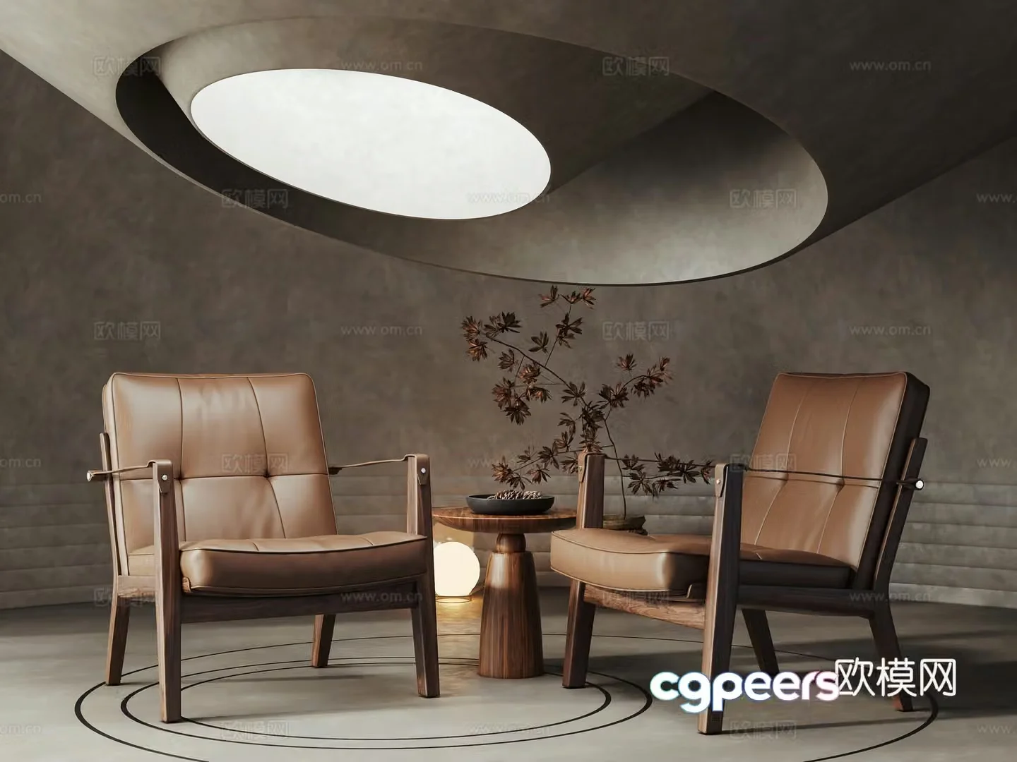 Medium style leisure chair 3d model