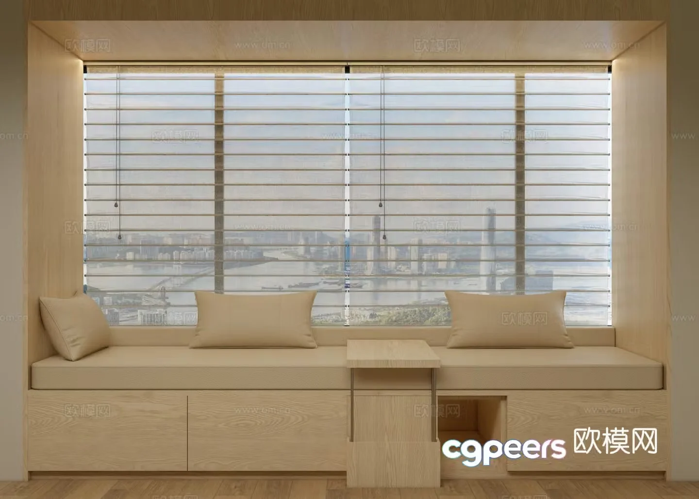 Modern booth sofa windowsill booth sofa windowsill design 3D model