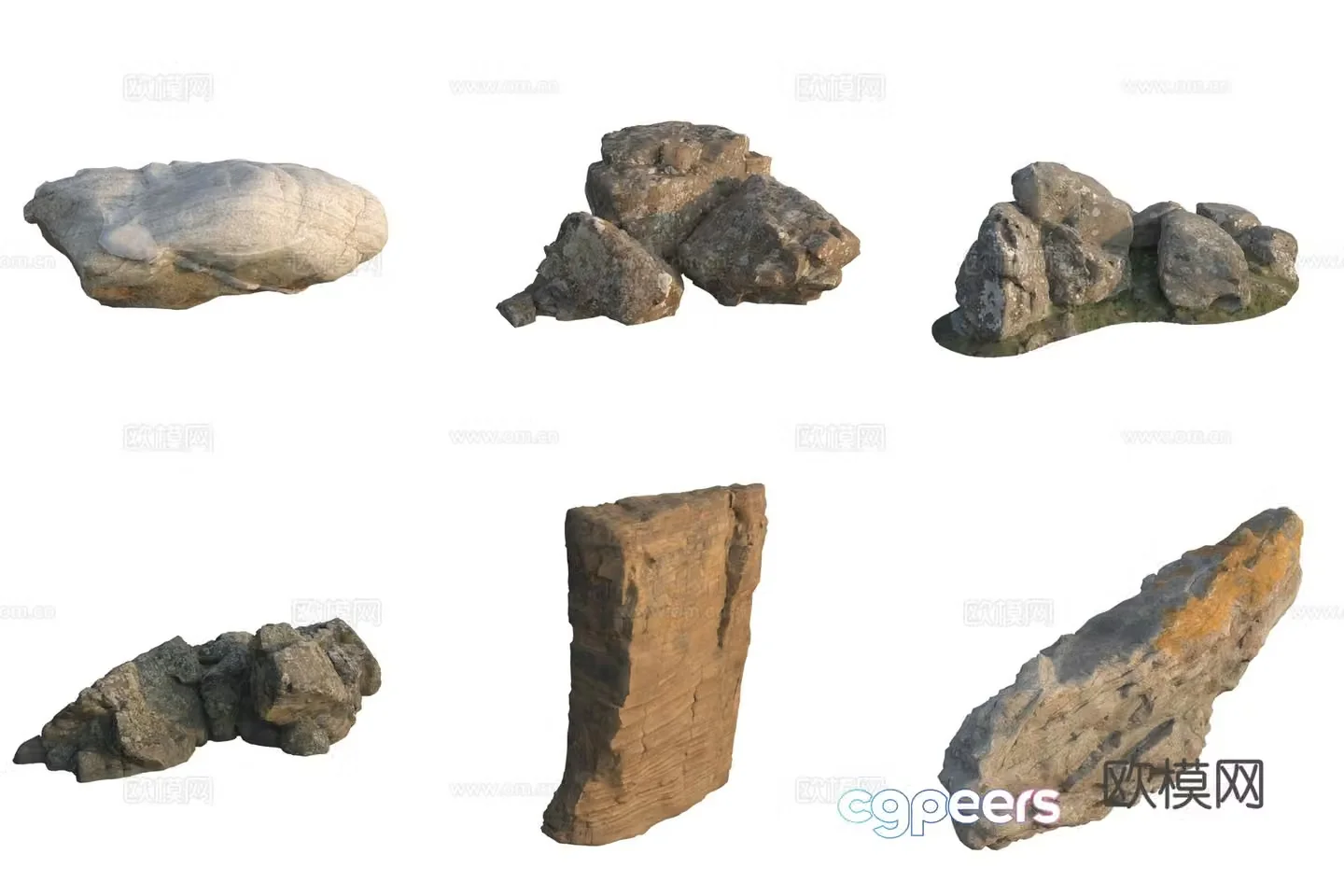 Beach beach stone rock 3d model