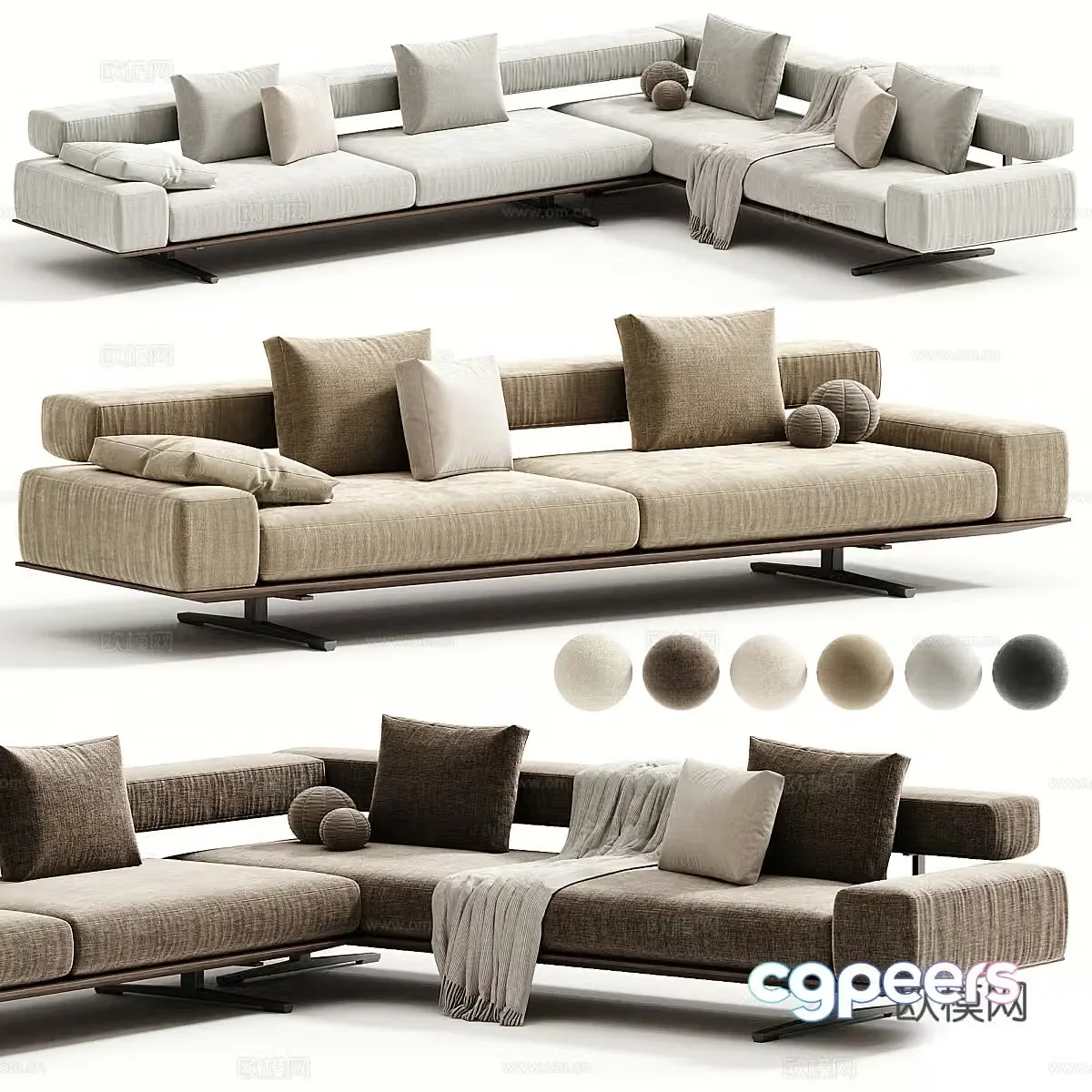 Modern Italian WING corner sofa 3D model