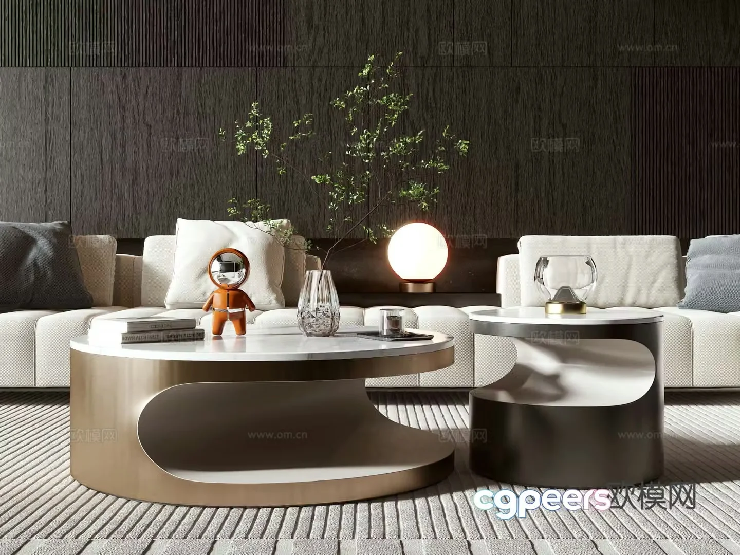 Italian style mother-in-law coffee table 3d model