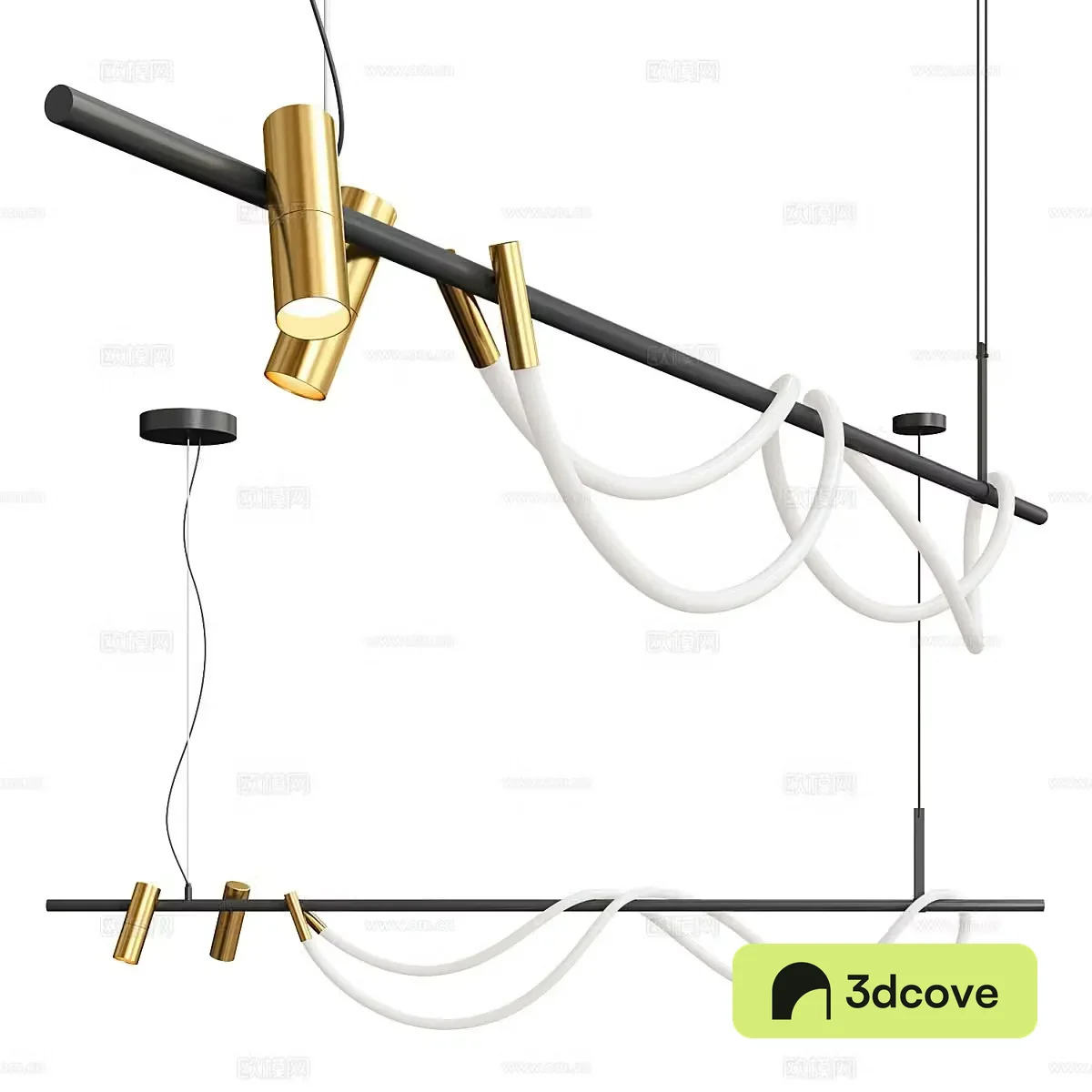 Modern one-line craft chandelier
