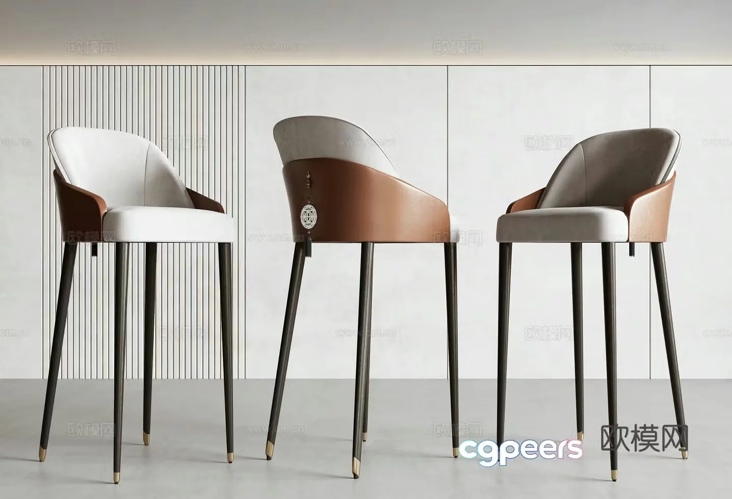 New Chinese style bar chair 3D model