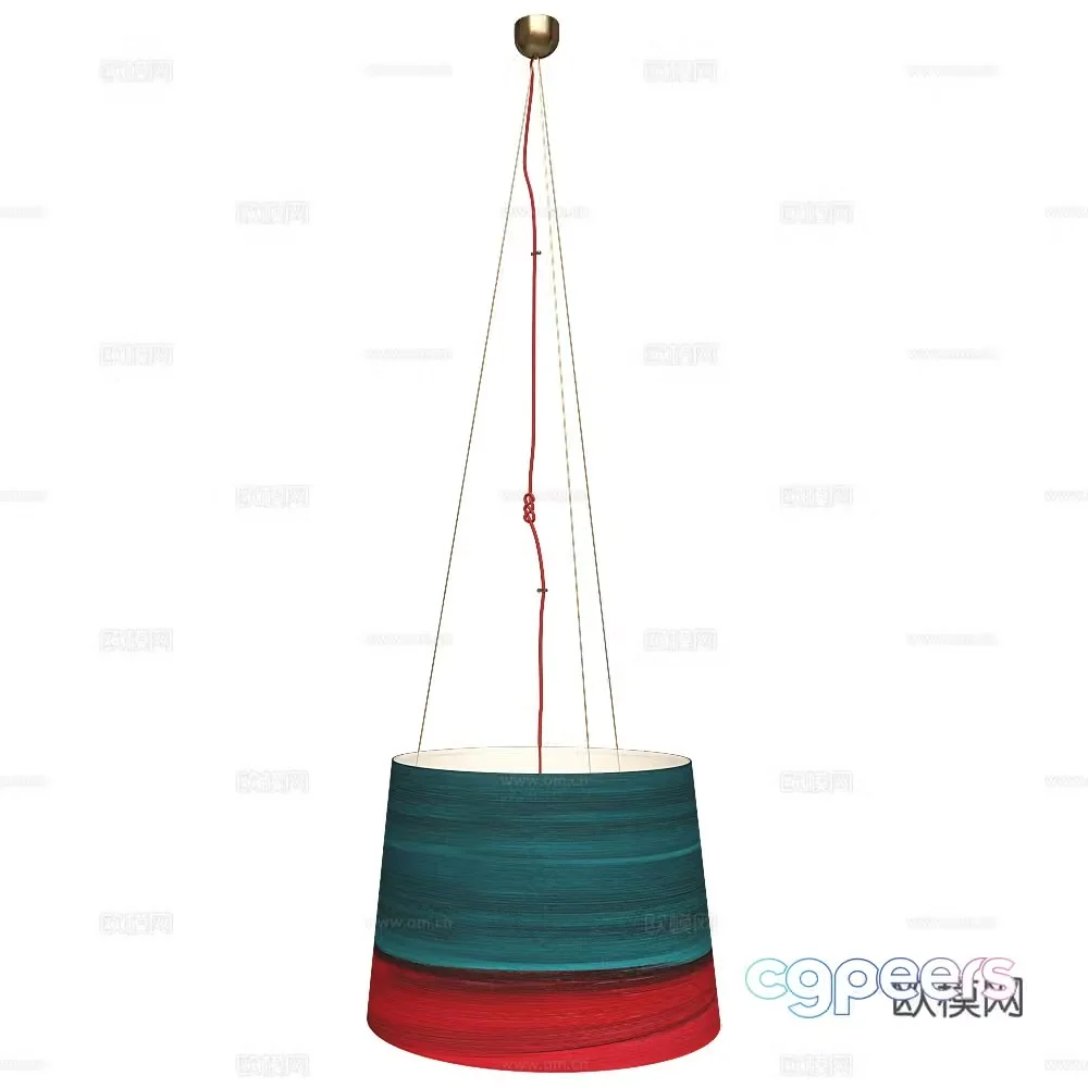 New Chinese style fabric decorative chandelier 3D model