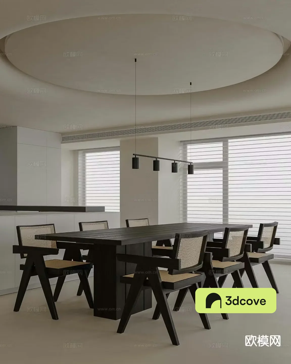 Wabi-sabi dining table and chairs
