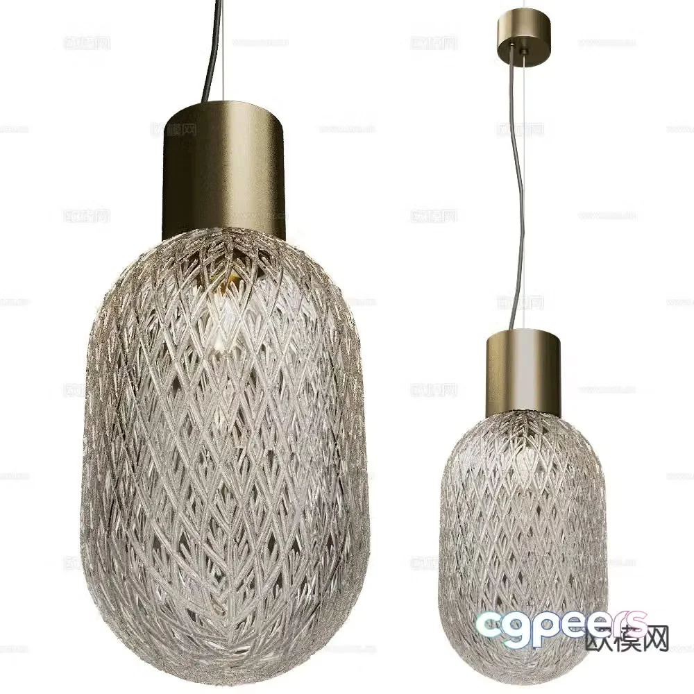 Il Fanale glass chandelier 3d model